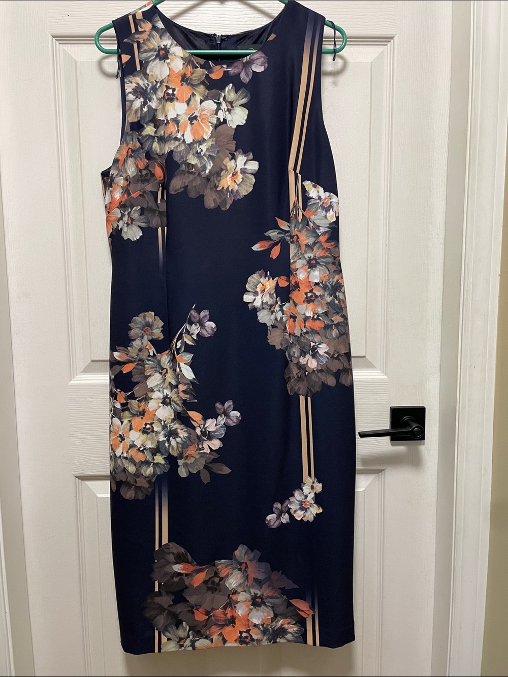 Adrianna Papell | Navy | Floral | Midi | Shift Dress | Size 14/16